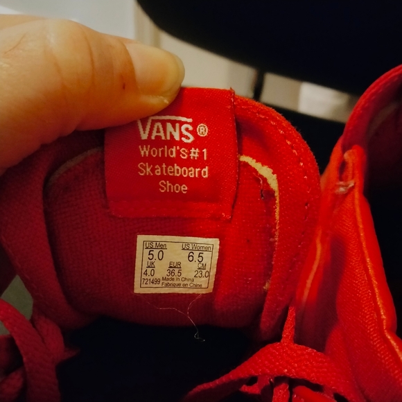 Red VANS SNEAKERS - Picture 2 of 2